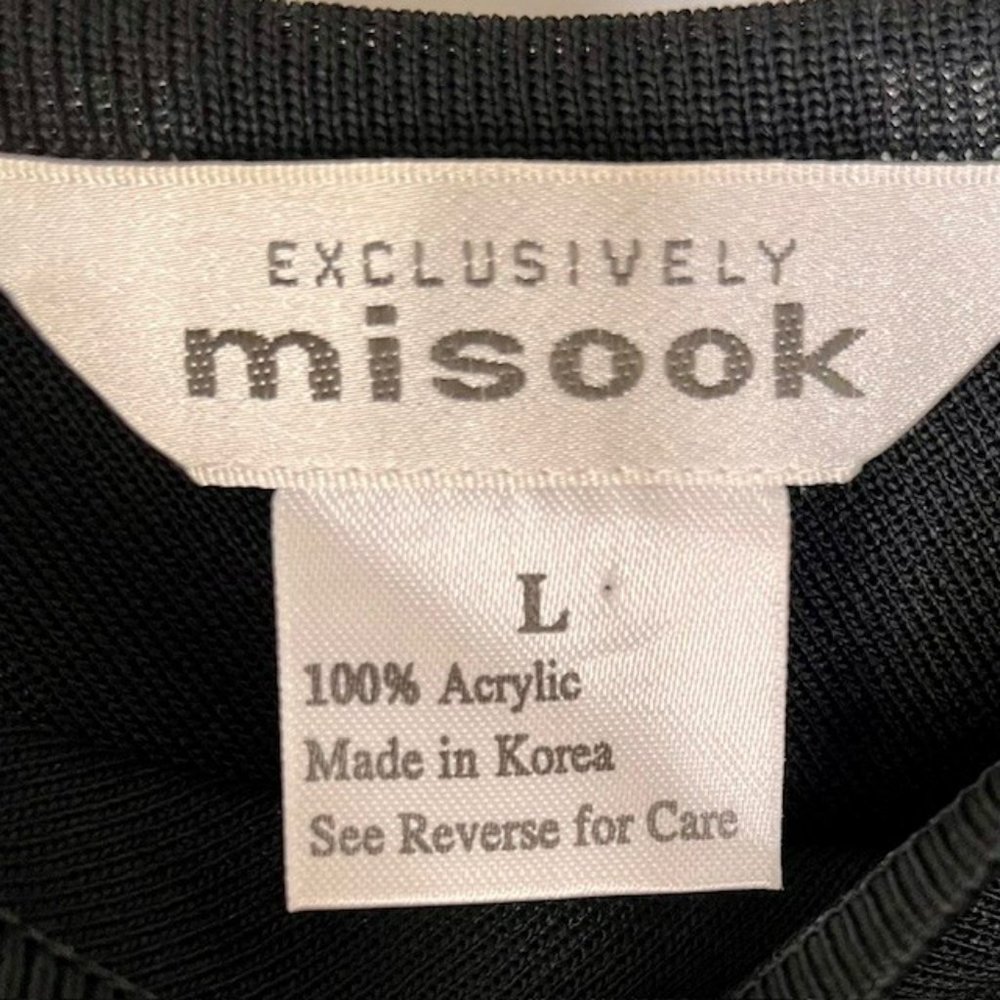 Exclusively Misook One-Shoulder Classic Knit Maxi Gown Rhinestones - Black - L - Picture 8 of 10
